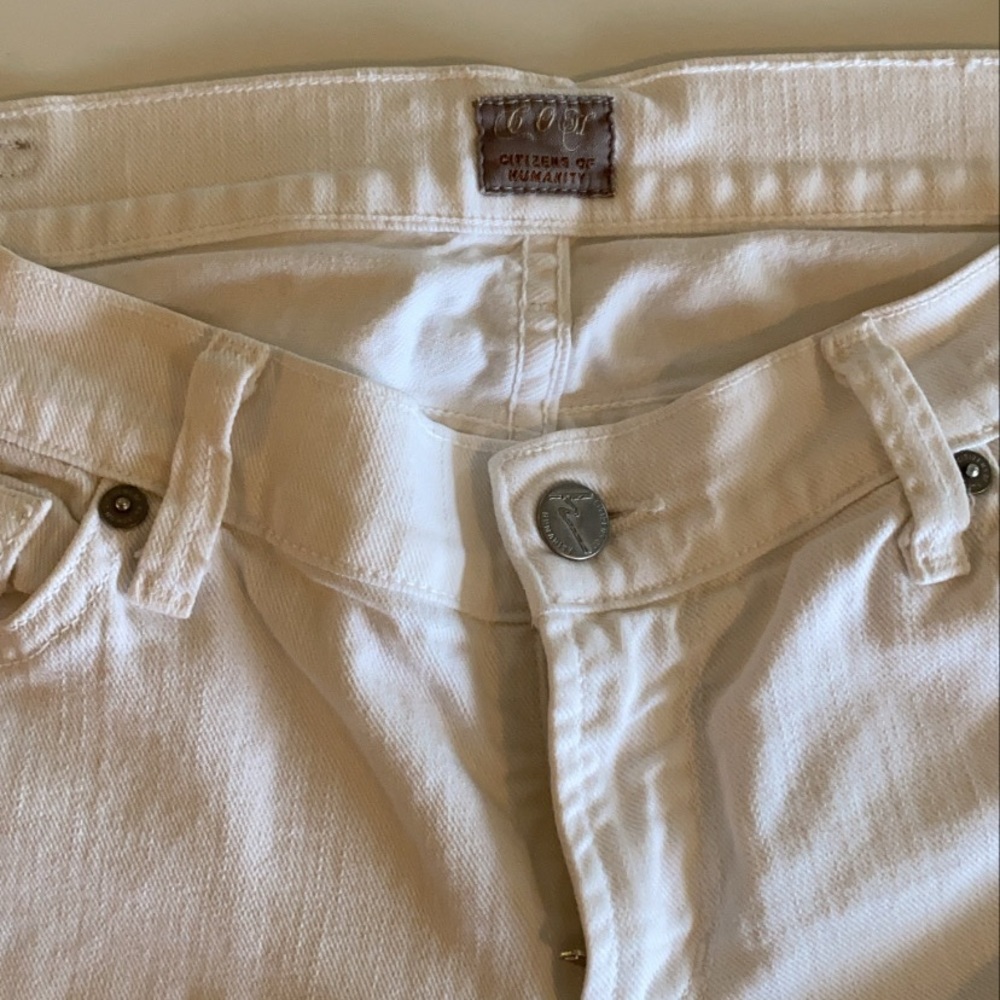 Citizens of Humanity white low rise straight jeans